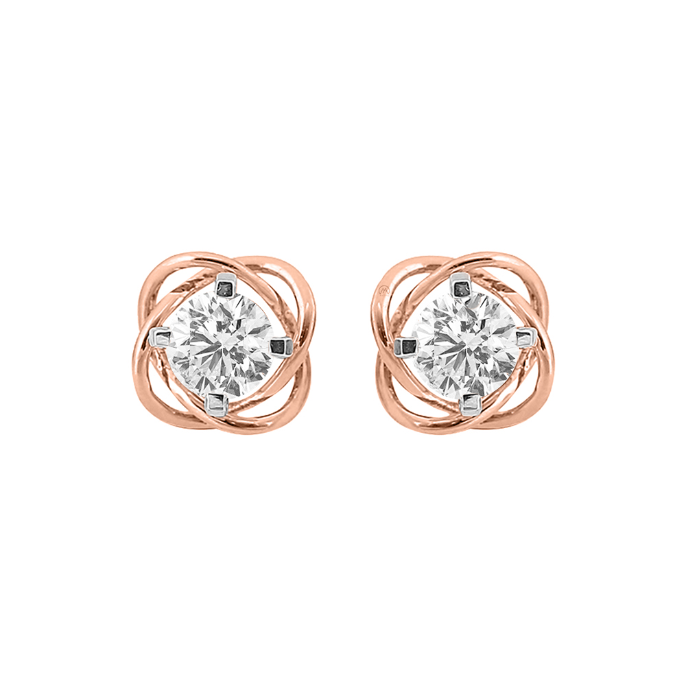 14K Gold Modern Diamond Earring JER4