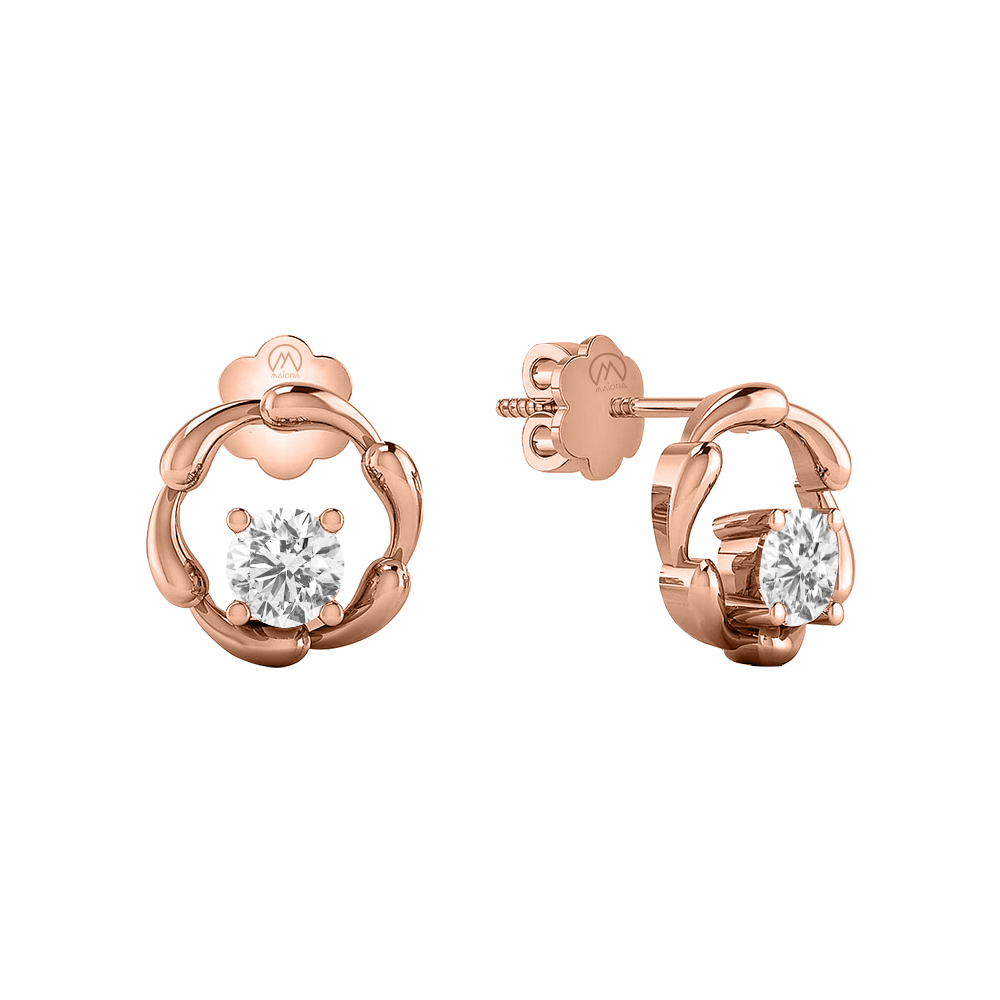 14K Gold Fine Design Diamond Earring JER29