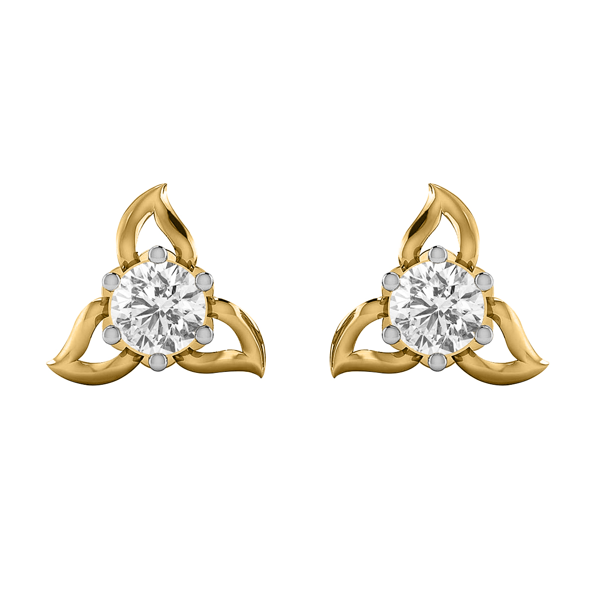 14K Gold Designer Diamond Earring JER28
