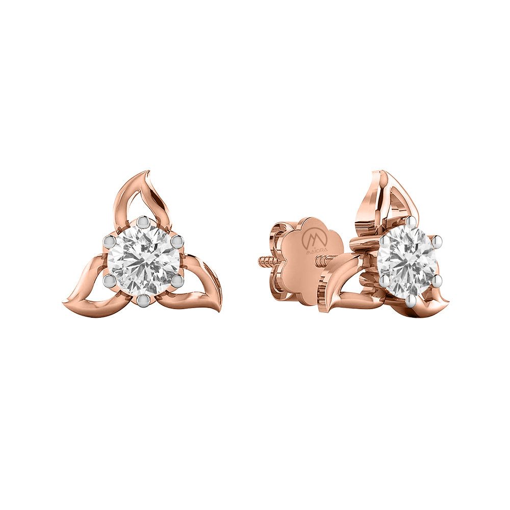 14K Gold Designer Diamond Earring JER28