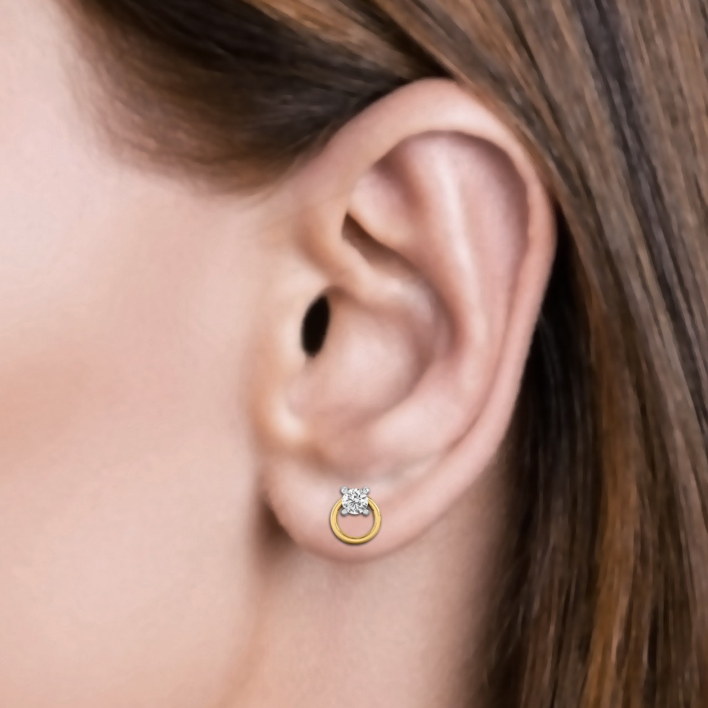 14k gold designer diamond earring jer25