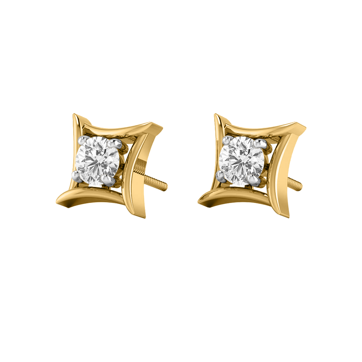 14K Gold Sparkling Diamond Earring JER23