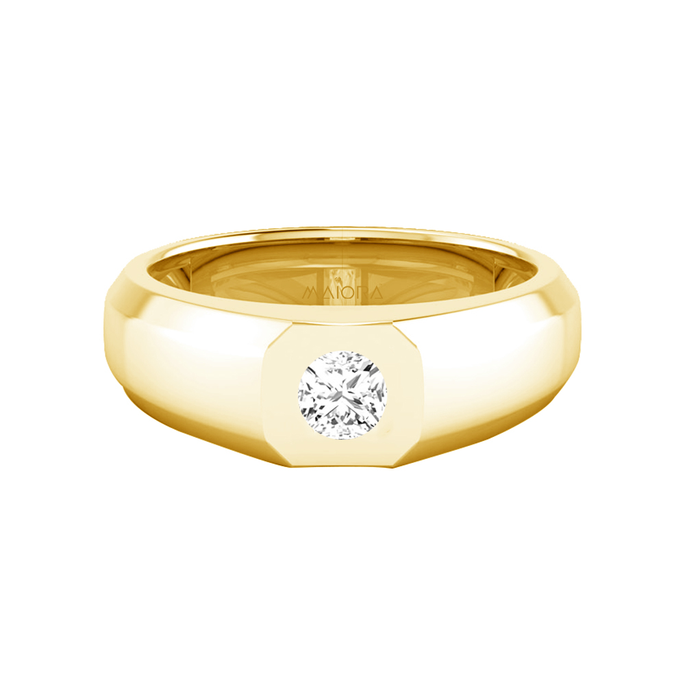 Gold Diamond Gents Ring