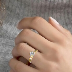 14K Gold Sparkling Diamond Ring JLR23