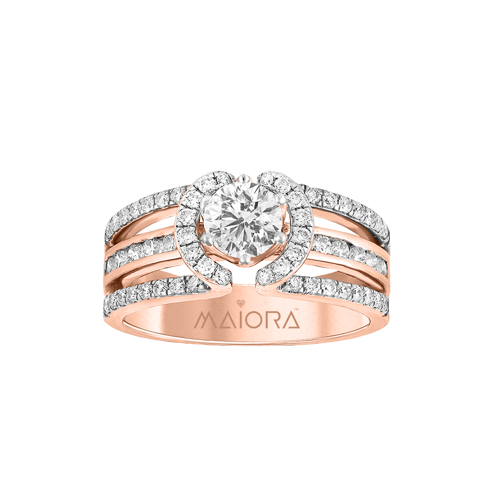 14K Gold Plain Diamond Ring JLR02