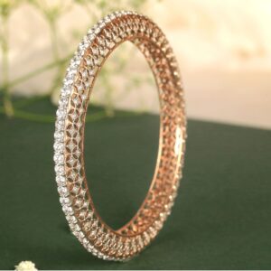 Rose gold stylish diamond bangle