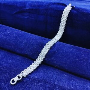 70 K Silver Fancy Mens Bracelet