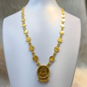 22K Gold Laxmi Coin Necklace For Women