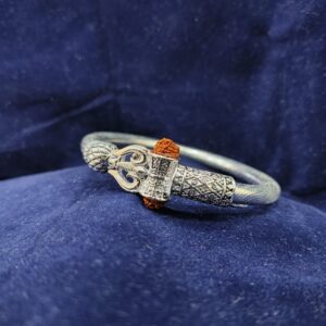 Silver Om Trishul Design Kada