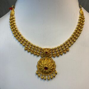 916 Gold Designer Short Necklace