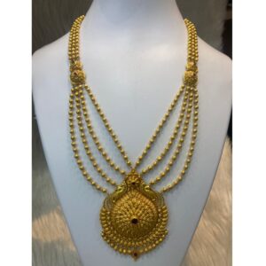 22k gold 3 layer long necklace