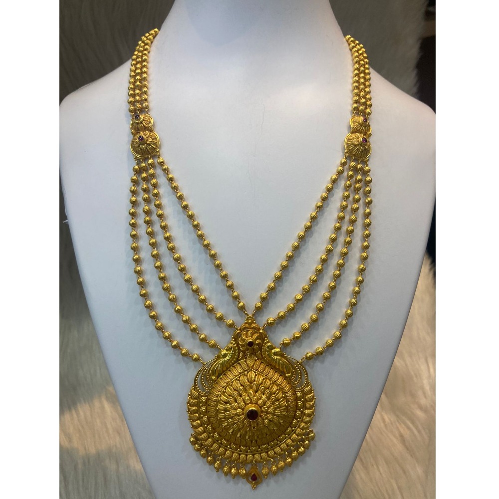 22k gold 3 layer long necklace