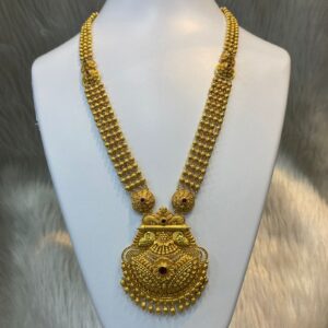 22K Gold Kalkatti Design Long Necklace