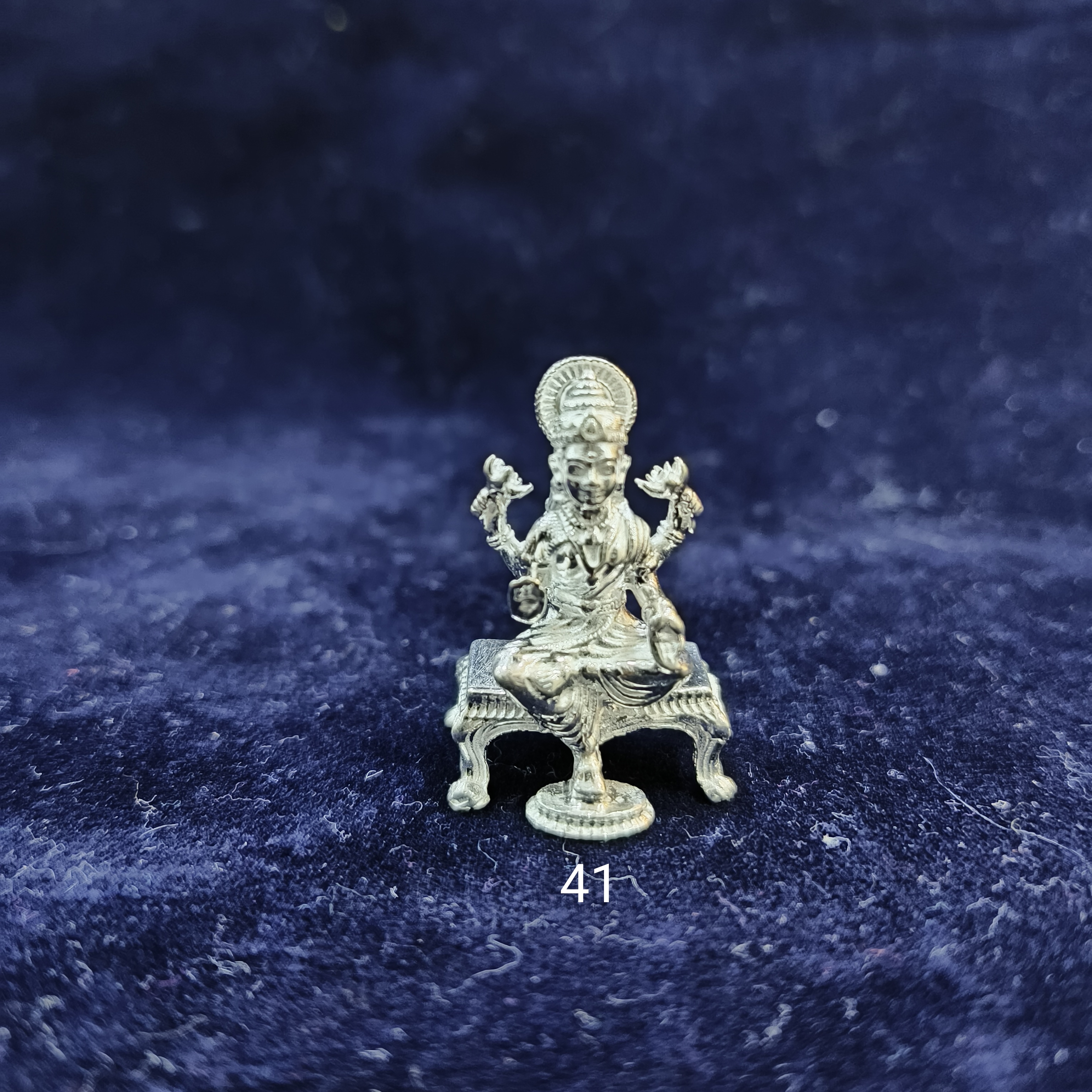 925 Silver Mahalaxmi Chaurang Idol