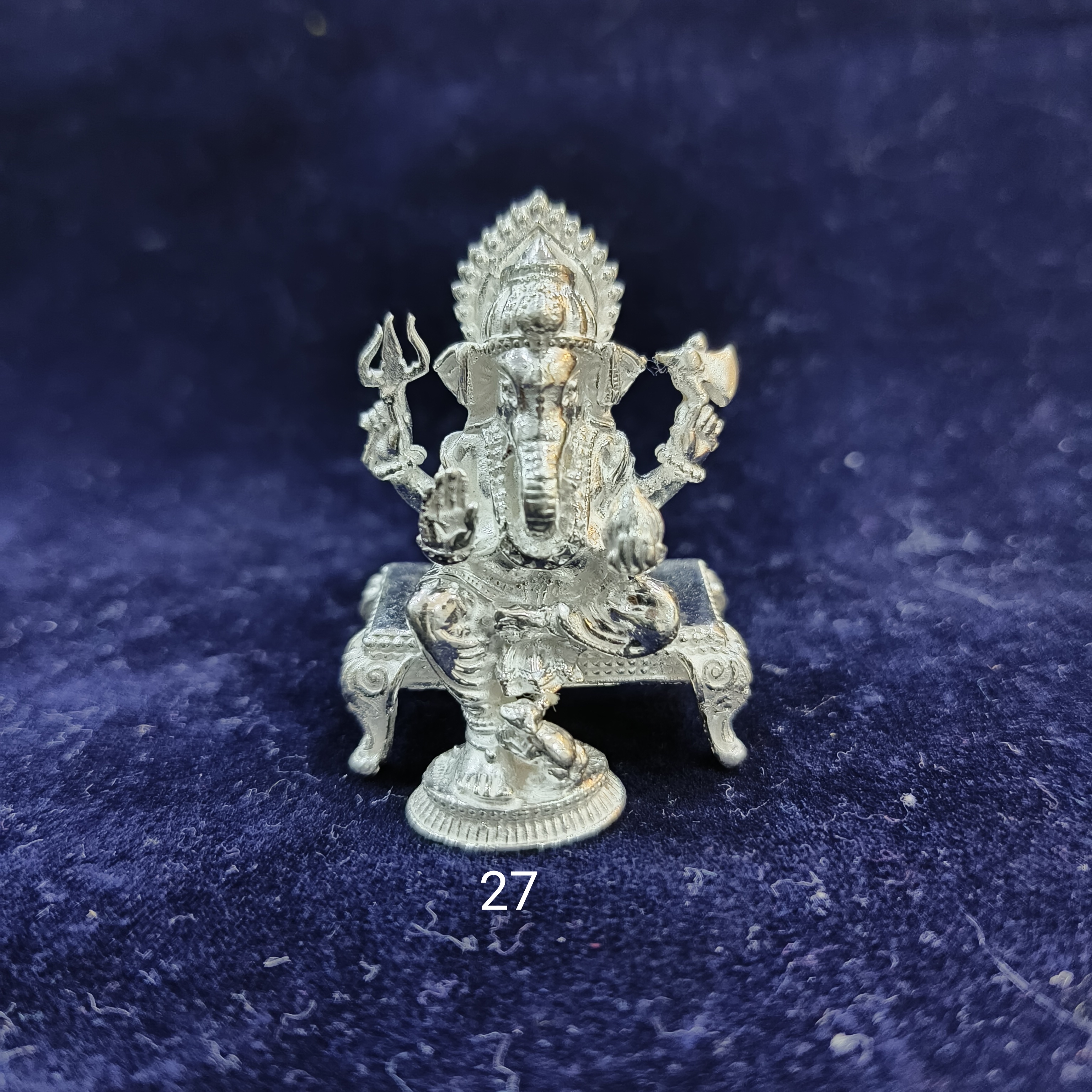 Silver ganpati chaurang idol