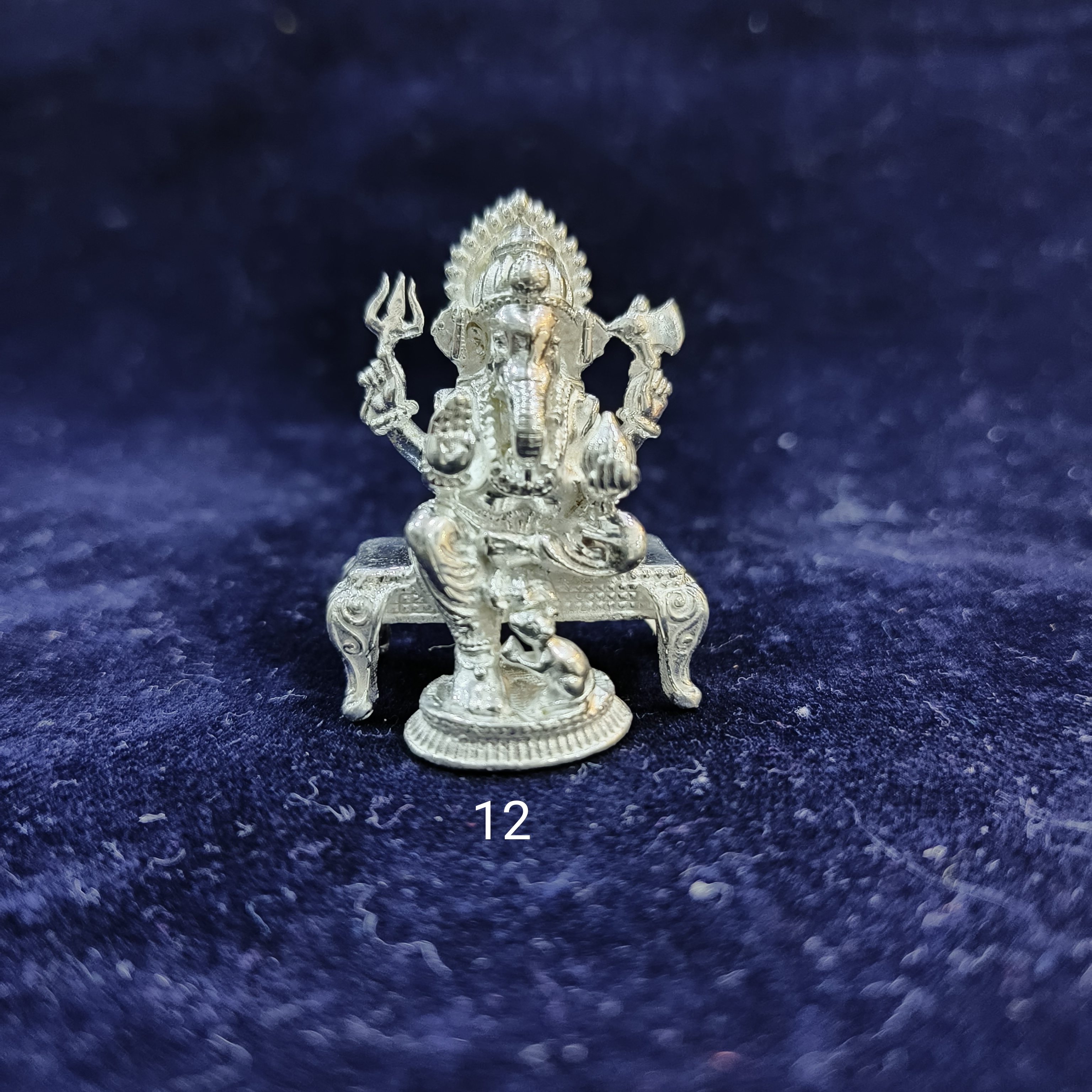 Silver chaurang ganpati idol