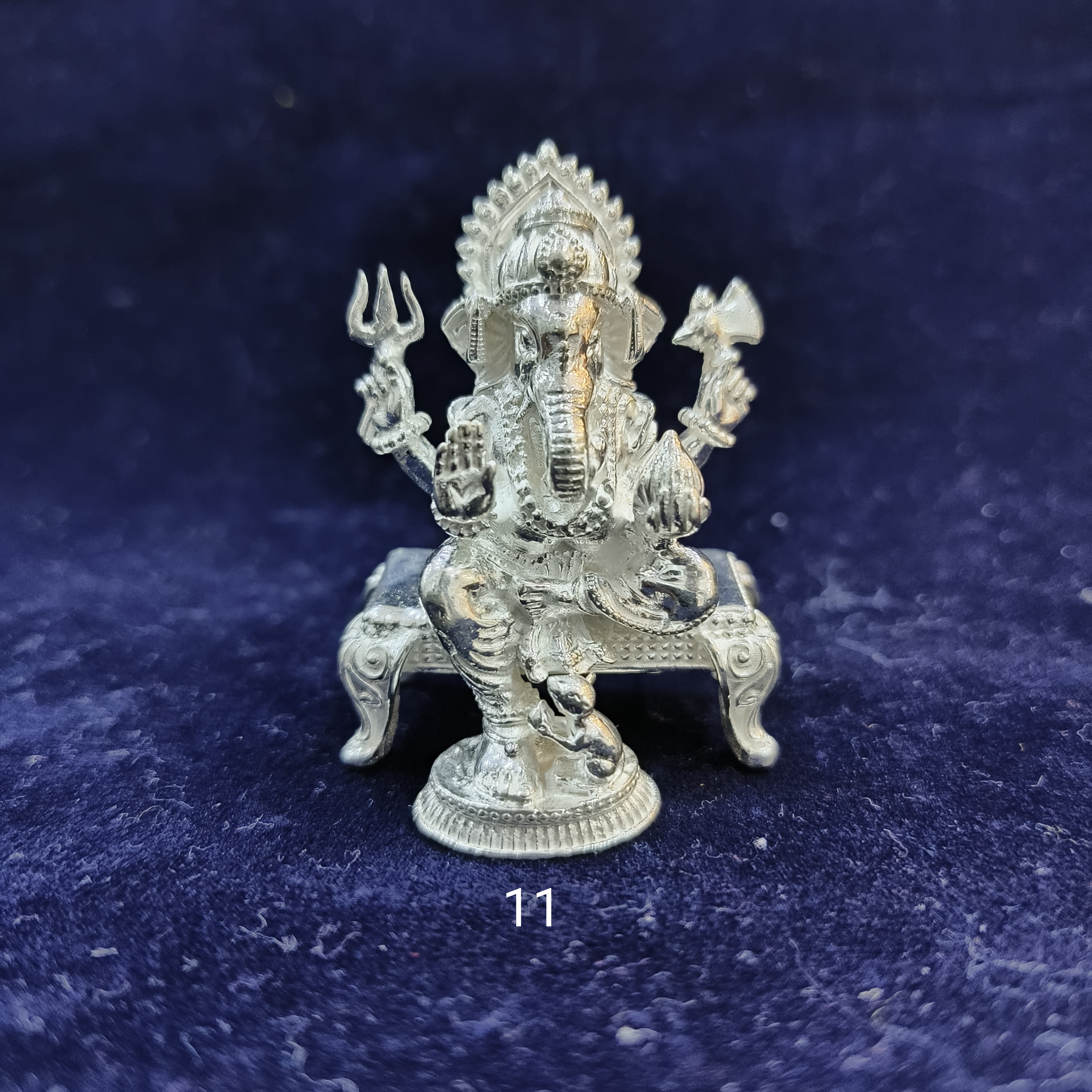 Silver ganpati chaurang idol