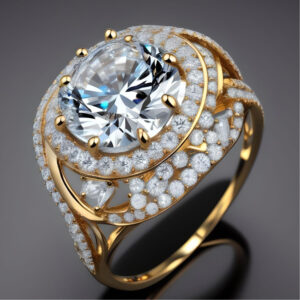 14KT Round Lab Grown Diamond Gold Ring