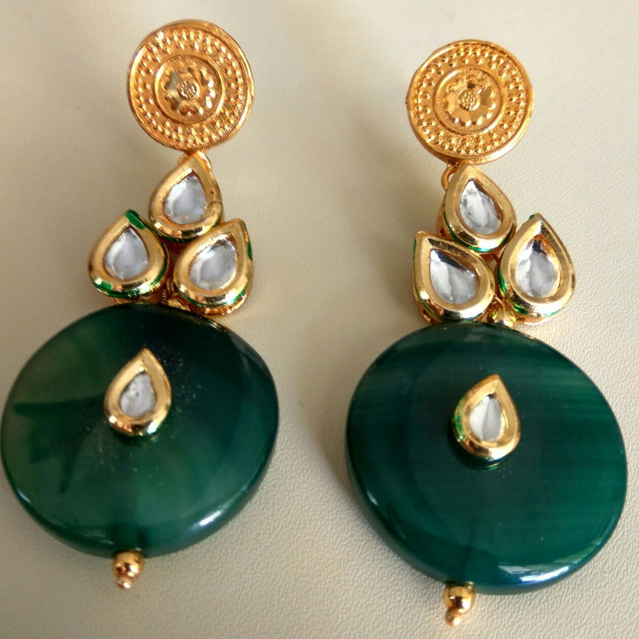 Bridal Designer Earrings with Gram Stone