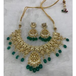 Imitation Green Stone Necklace Set For Wedding