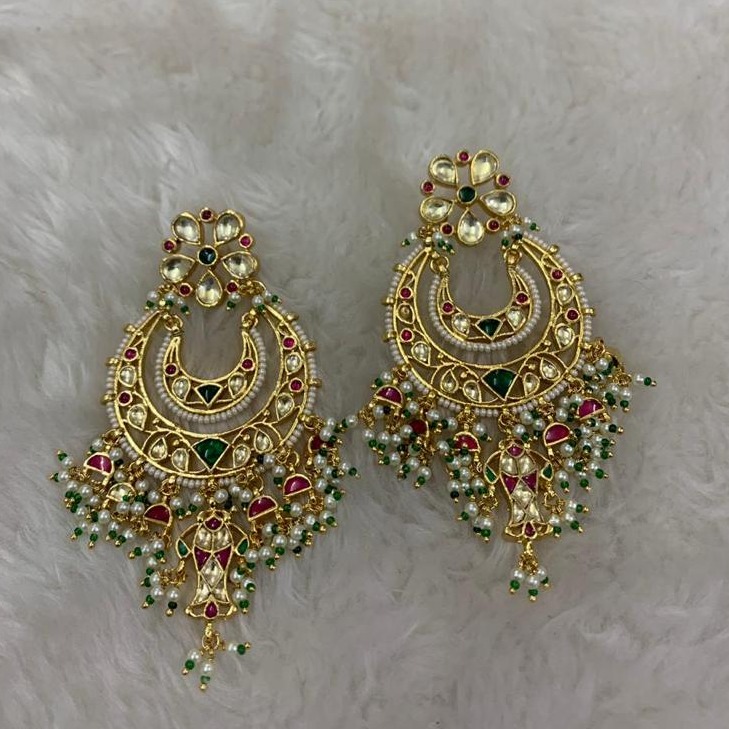 Artificial White Moti Wedding Earrings