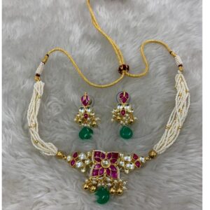classic white moti rani Artificial  necklace set