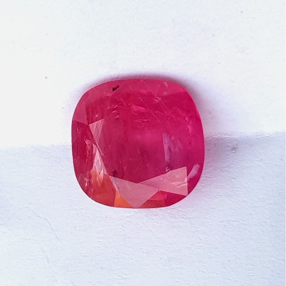7ct cushion natural pink ruby-manek