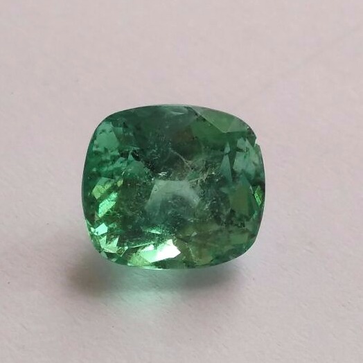 4.77ct cushion green emerald-panna