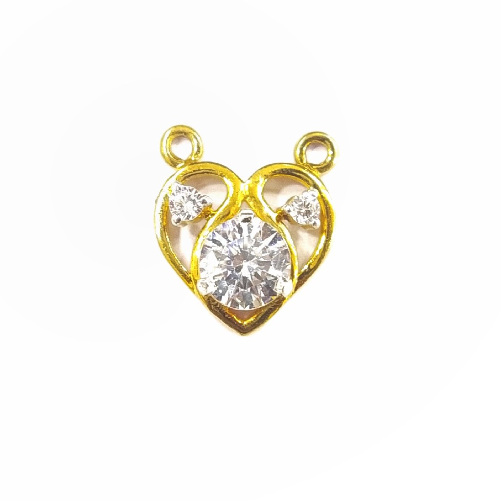 916 GOLD CERTIFIED FANCY LADIES DAIMOND MANGALSUTRA PENDANT