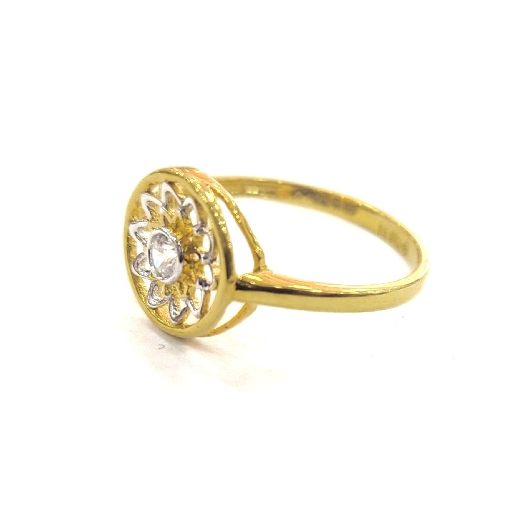 916 GOLD FANCY FLOWERS SHAPE LADIES RING - Image 2