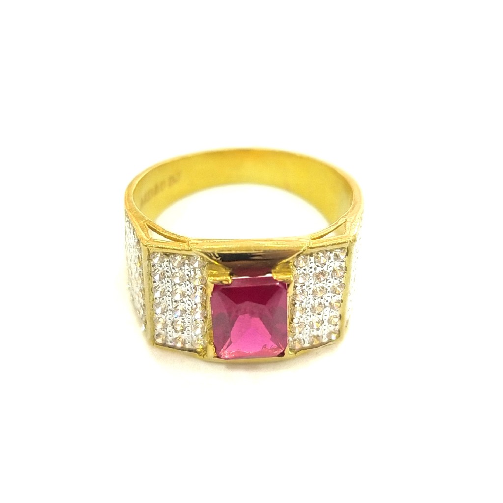 22K GOLD FANCY RAD DAIMOND GENT'S RING