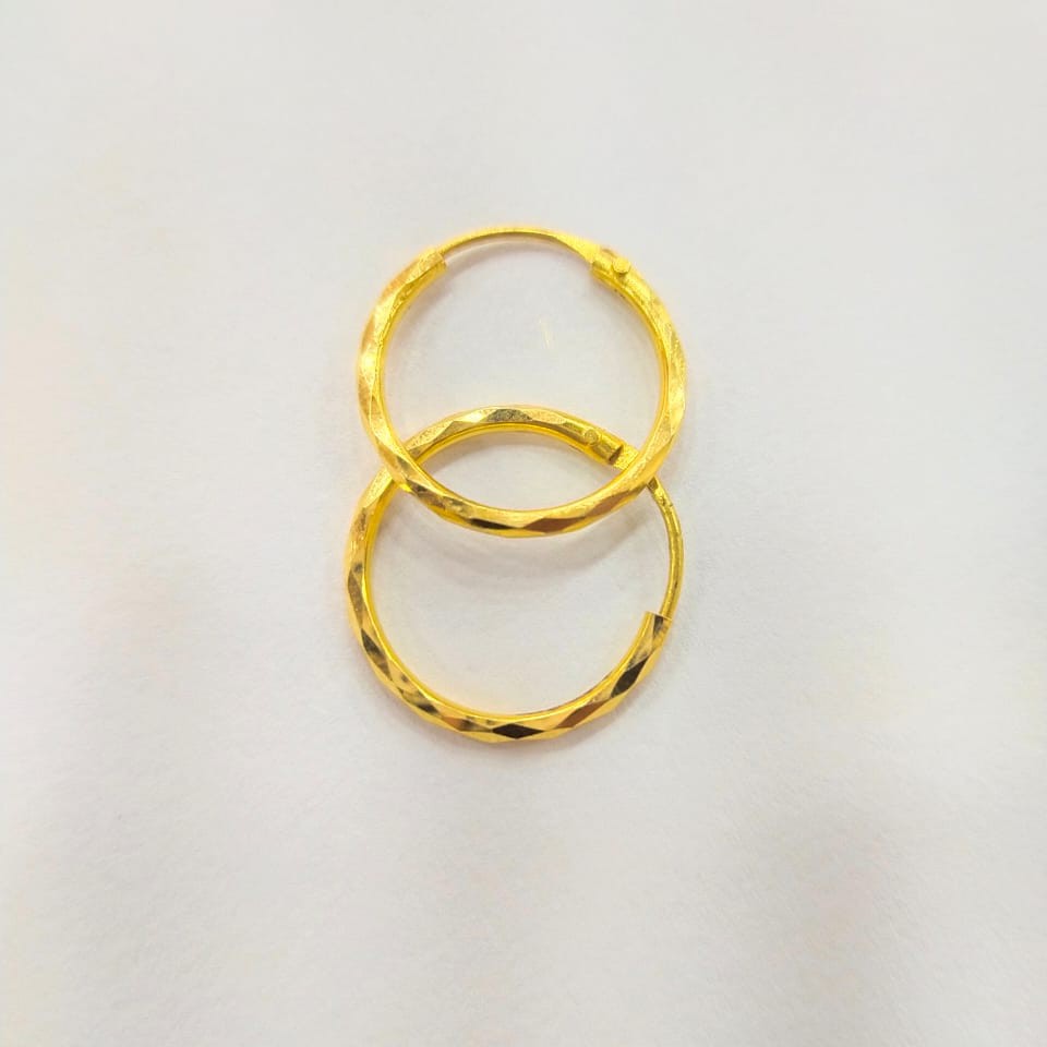 18K GOLD FANCY PLAIN LADIES EARRINGS