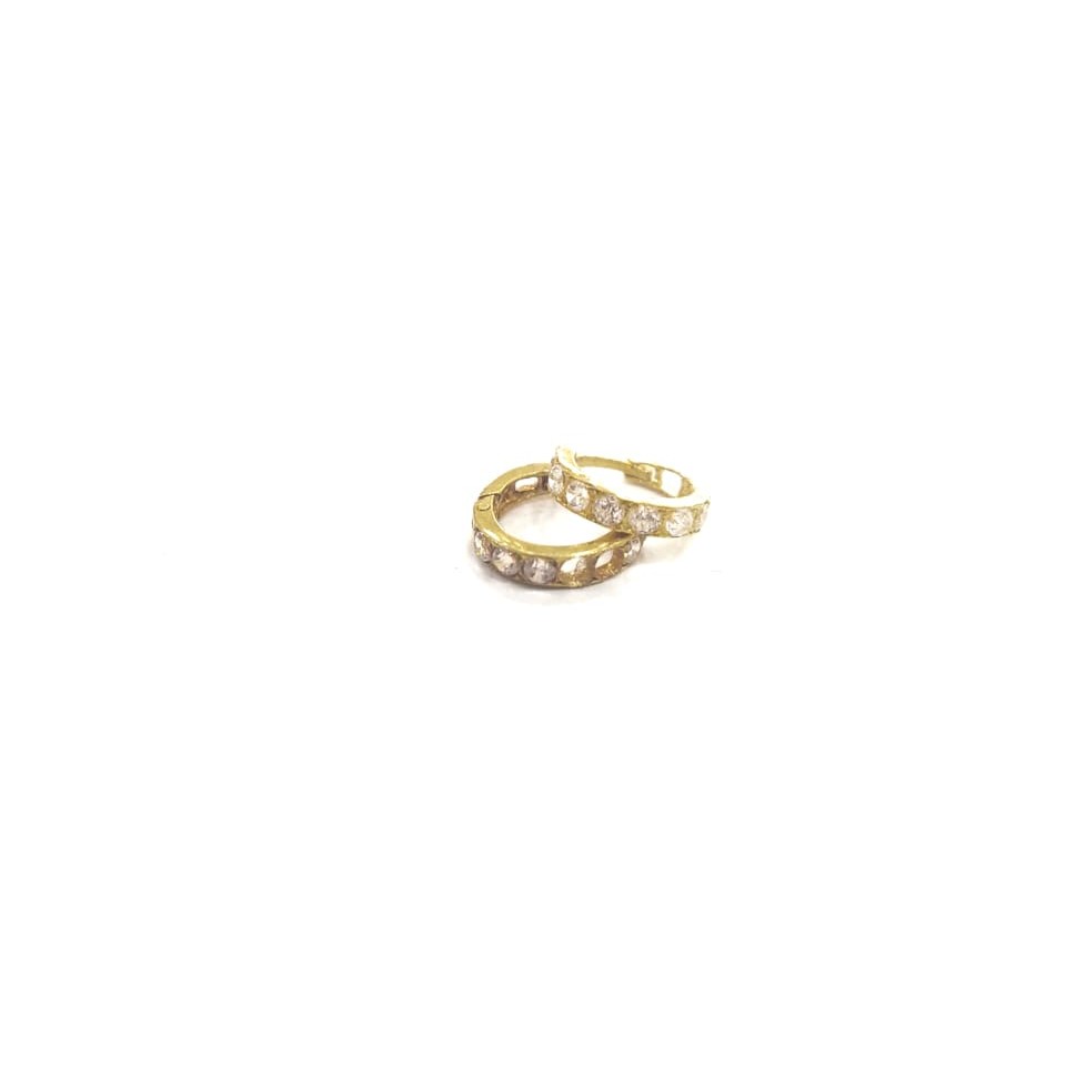 22K GOLD FANCY DIAMOND LADIES BALI