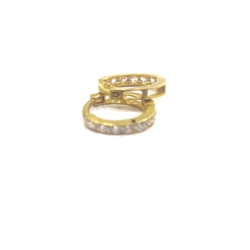 22K GOLD FANCY DIAMOND LADIES BALI