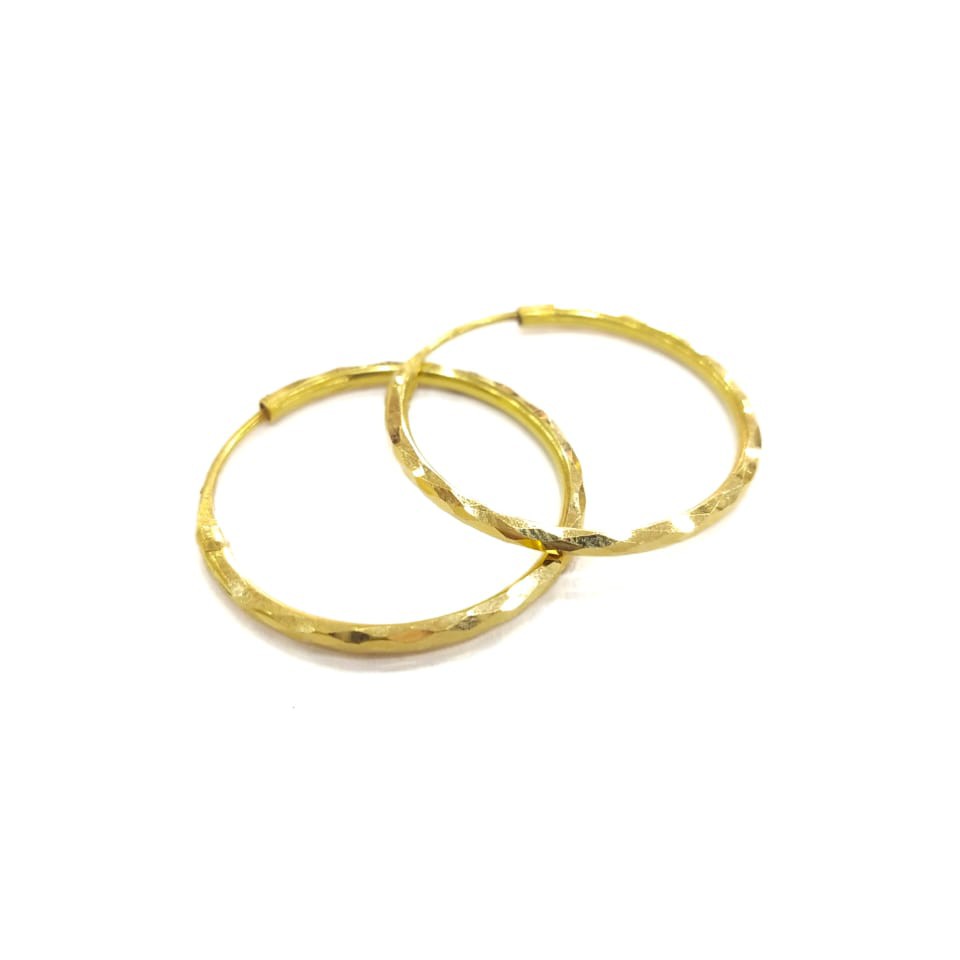 18K GOLD FANCY PLAIN LADIES EARRINGS