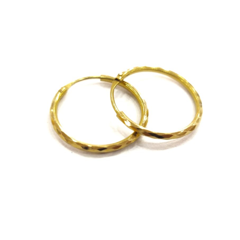 18K GOLD FANCY PLAIN LADIES BALI