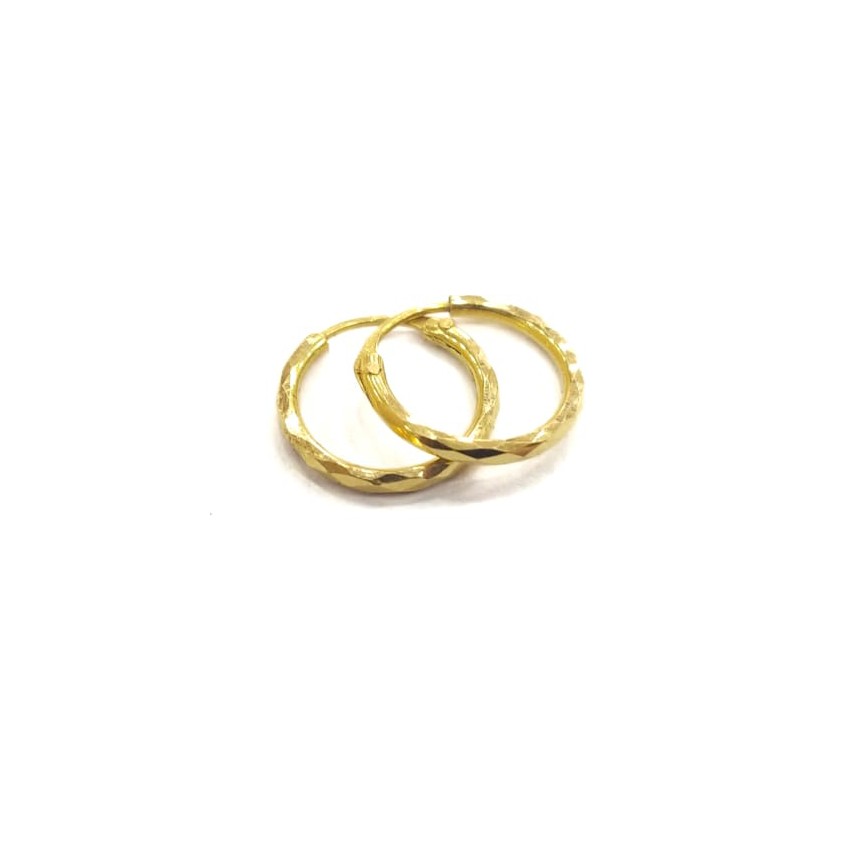18 K GOLD FANCY PLAIN LADIES BALI