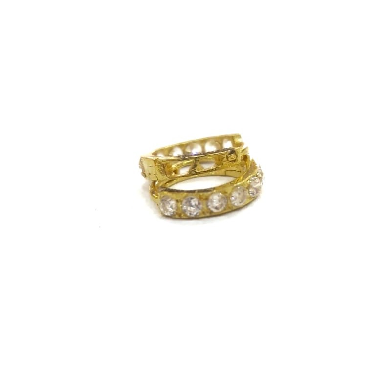 18K GOLD FANCY DIAMOND LADIES BALI