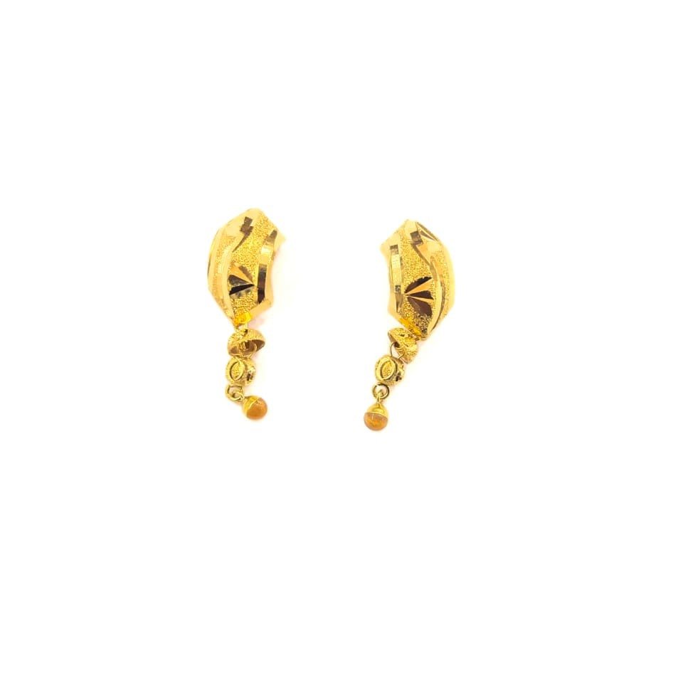 22K GOLD FANCY PLAIN LADIES EARRINGS