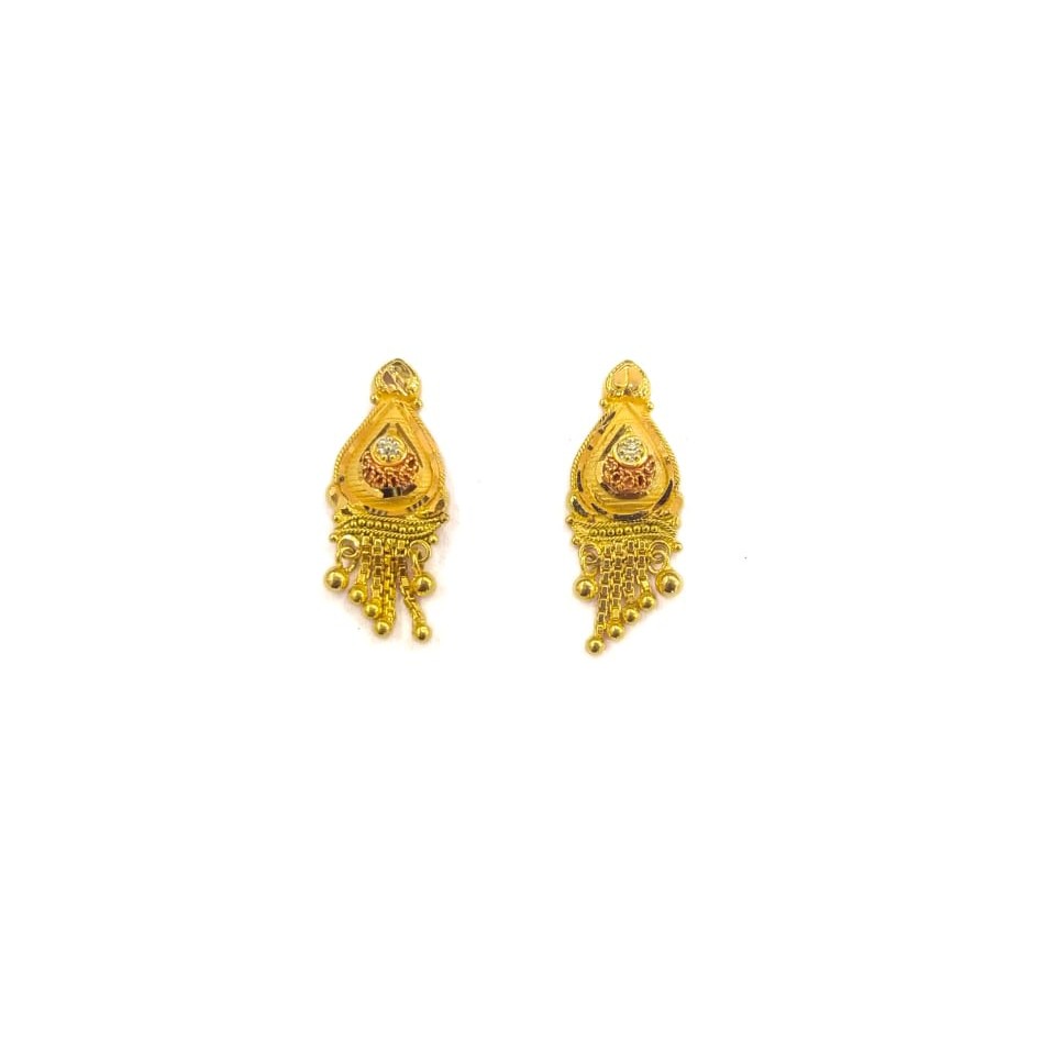 22K GOLD FANCY PLAIN LADIES EARRINGS
