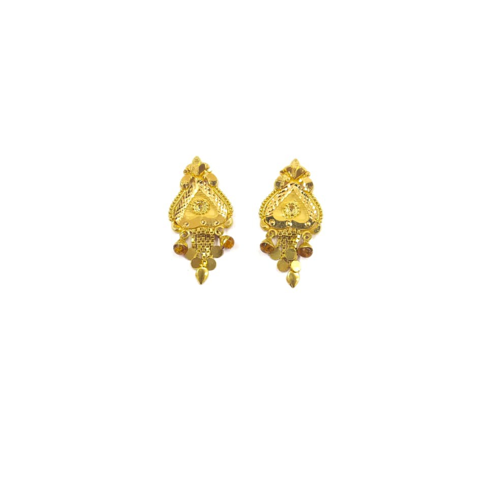 22K GOLD FANCY PLAIN LADIES EARRINGS