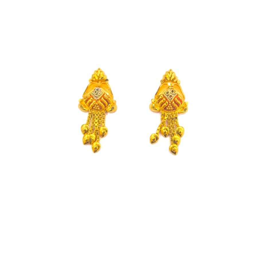 22K GOLD FANCY PLAIN LADIES EARRINGS