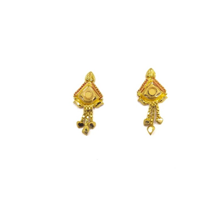 22k GOLD FANCY PLAIN LADIES EARRINGS