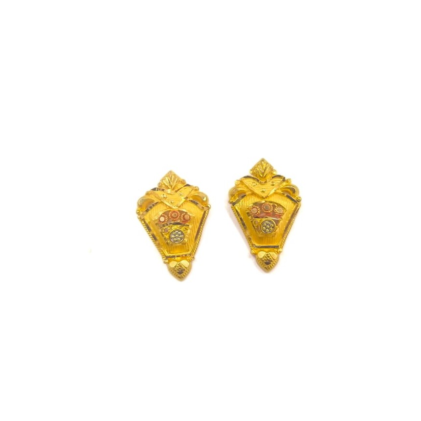 22K GOLD FANCY PLAIN LADIES EARRINGS