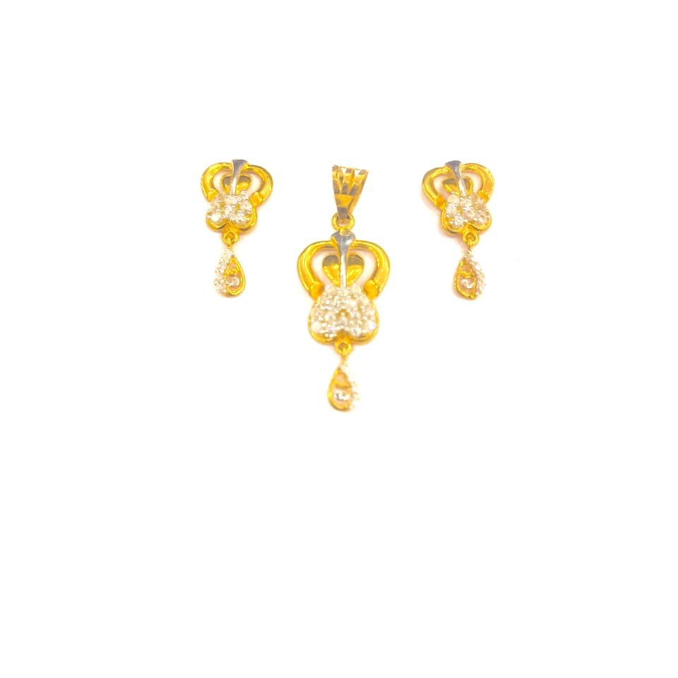 916HM GOLD FANCY LADIES PENDANT SET