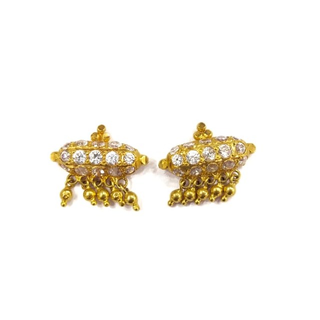 916HM CERTIFIED GOLD FANCY DIAMOND LADIES EARRINGS