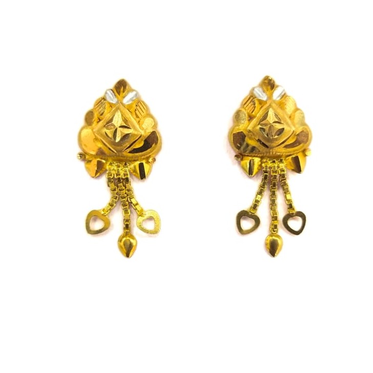 22KT GOLD FANCY PLAIN LADIES EARRINGS