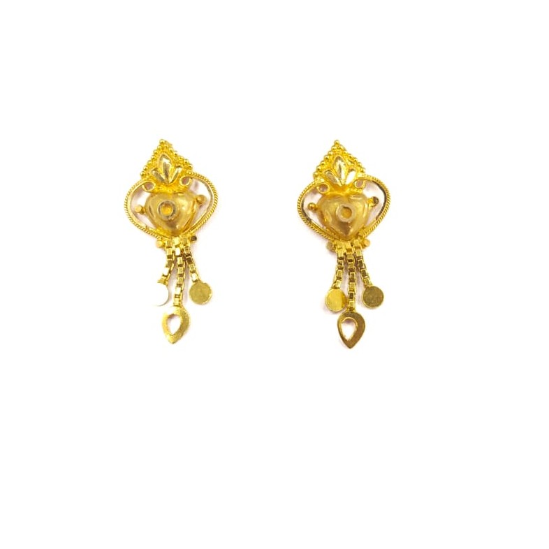 22KT GOLD FANCY PLAIN LADIES EARRINGS