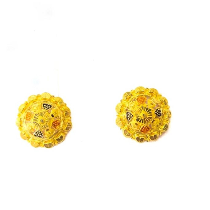 22KT GOLD FANCY ROUND LADIES EARRINGS