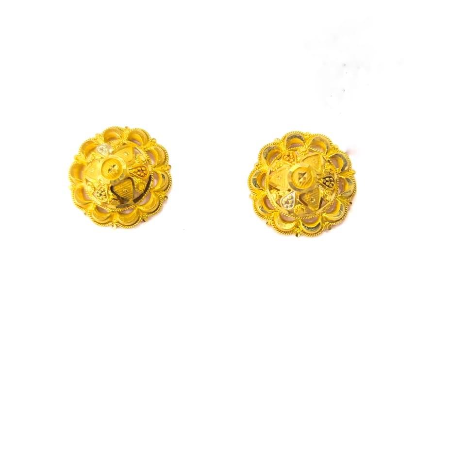 22KT GOLD ROUND LADIES EARRINGS